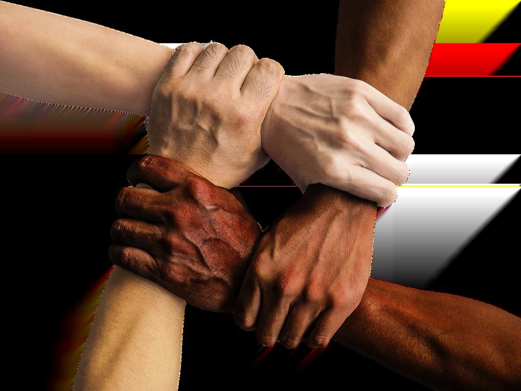 Professional support team working at computers